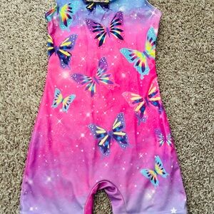 Colorful Butterfly Print Romper for gym